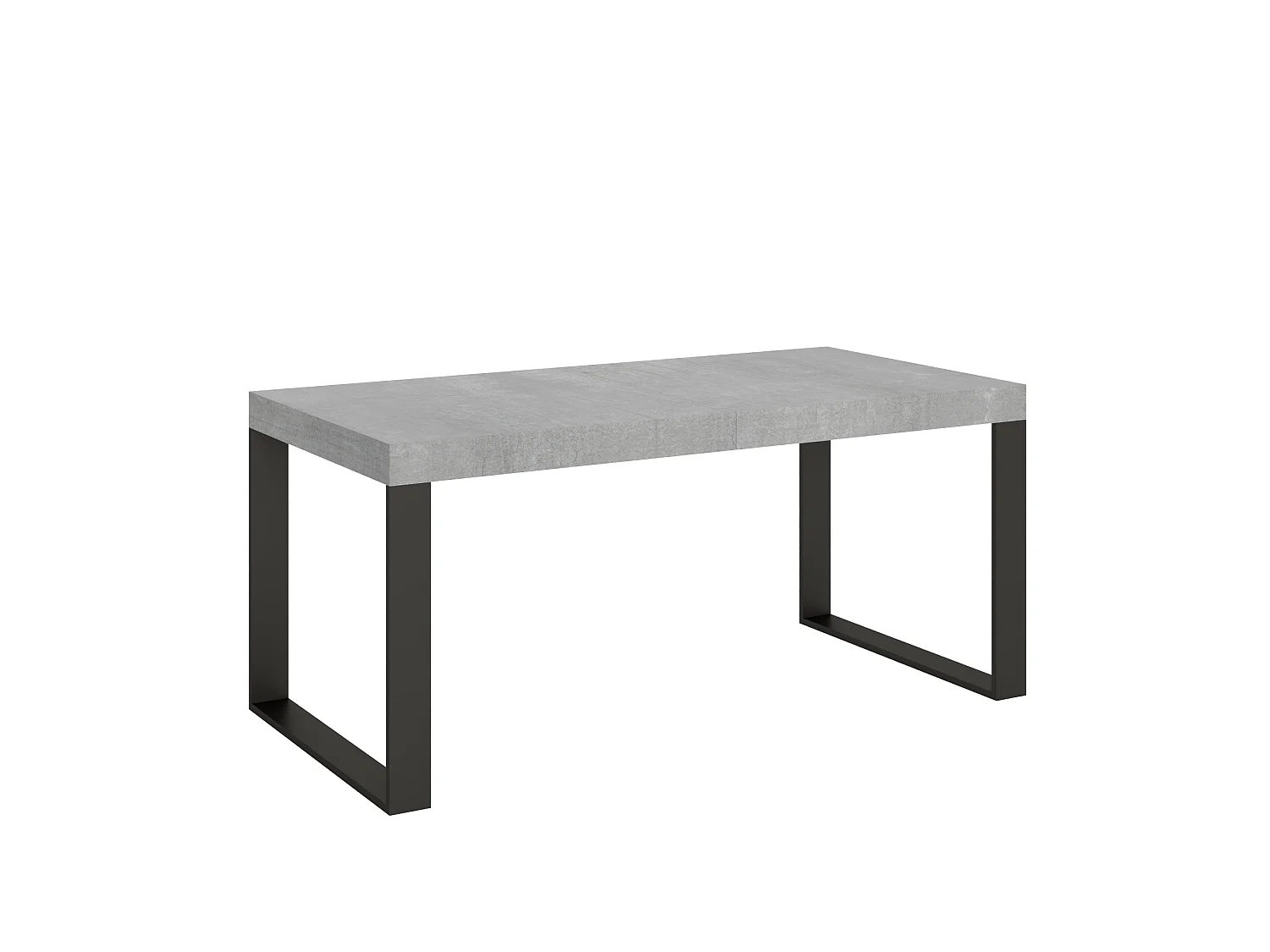 Mesa extensível 200/304x90 cm Tecno Premium concreto com pés antracite