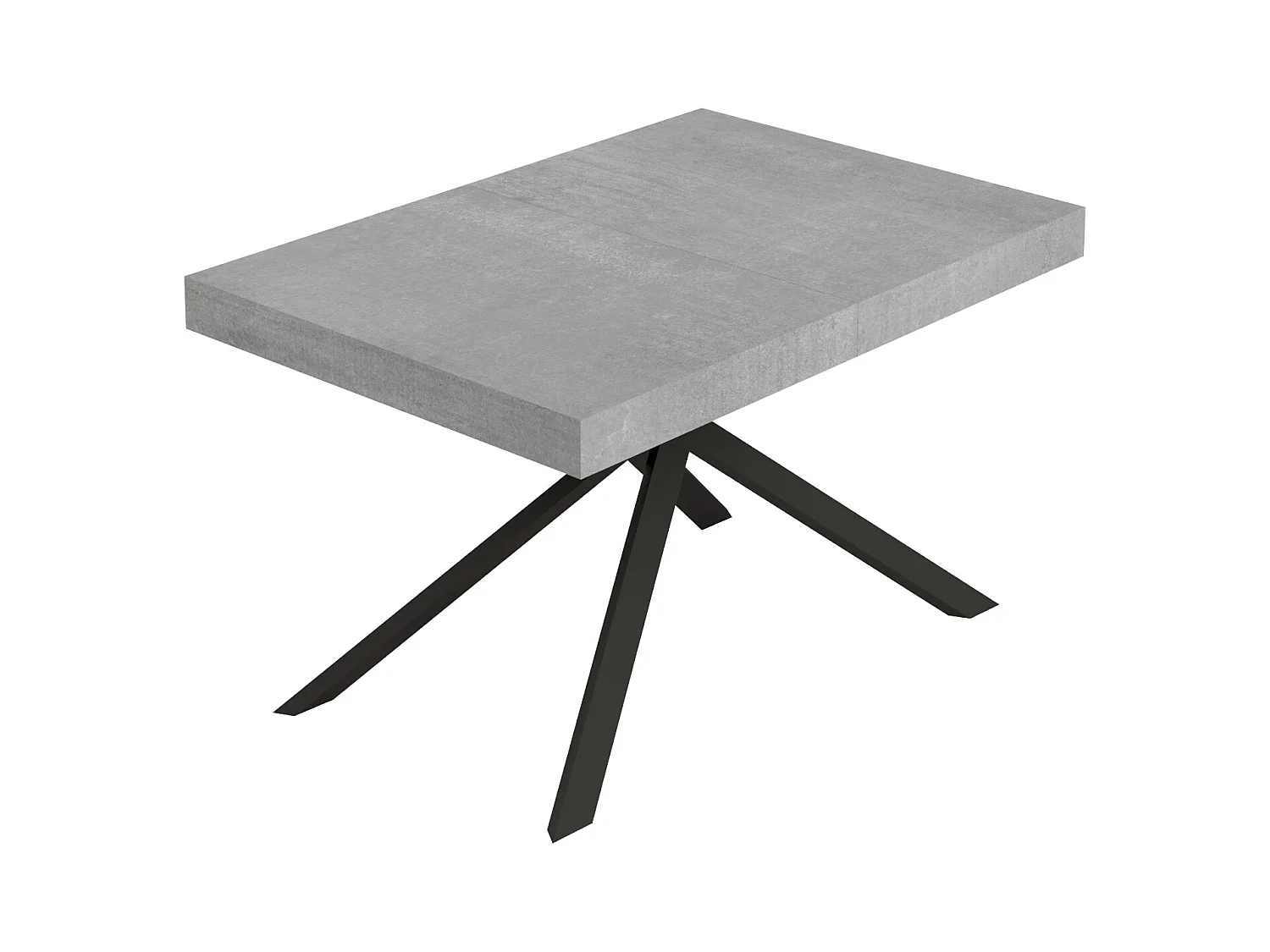 Niket uitschuifbare tafel 120/204x80 cm beton antraciet poten