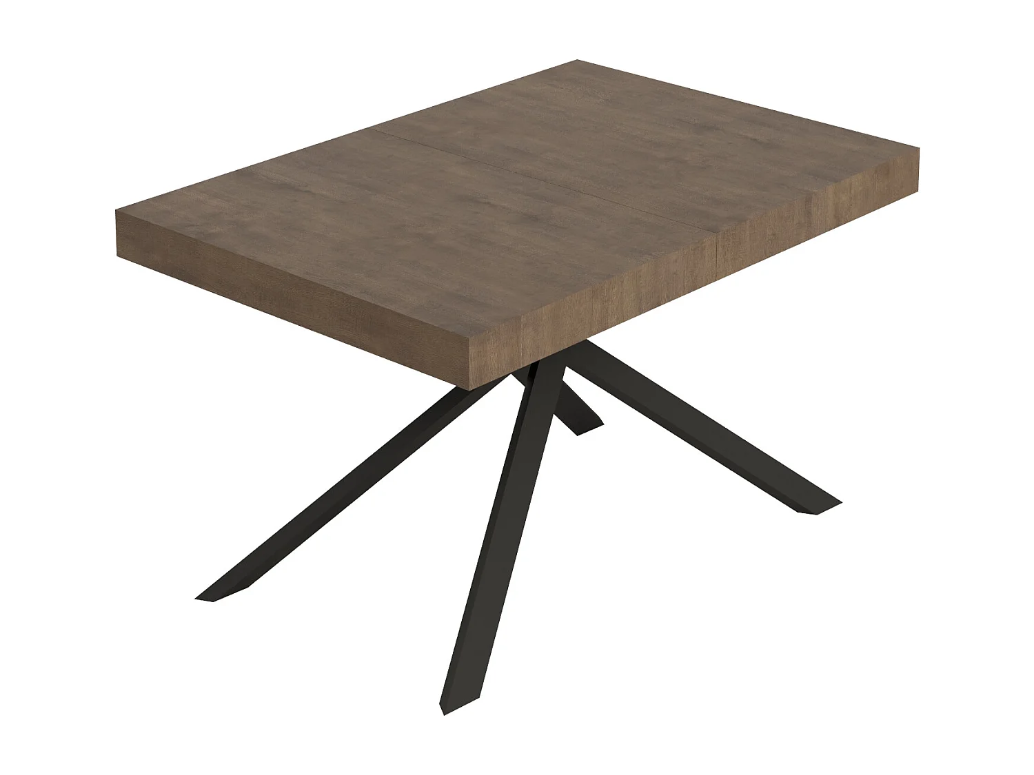 Niket udtræksbord i valnød 120/380x90 cm med antracitgrå ben