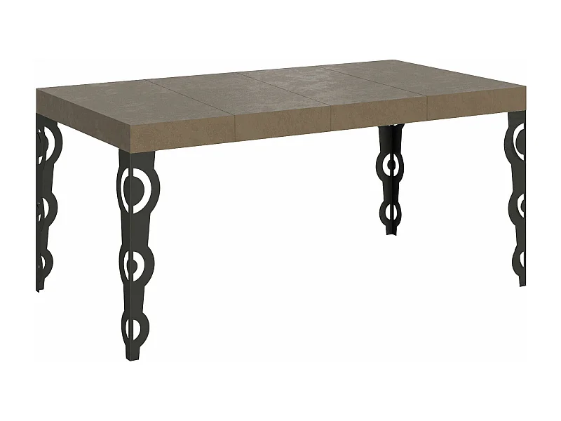 Table extensible 90x120/224 cm Karamay Premium taupe pieds anthracite