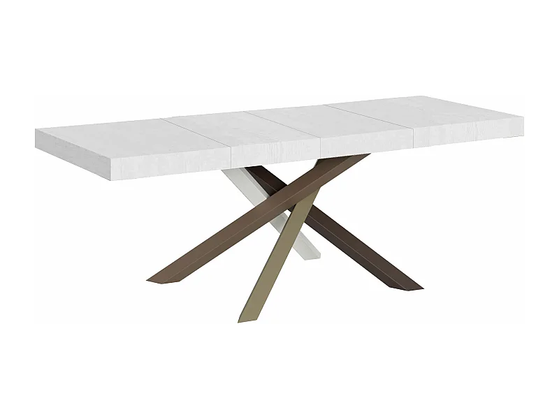 Table extensible 90x180/440 cm Volantis Premium Frêne Blanc cadre 4/C