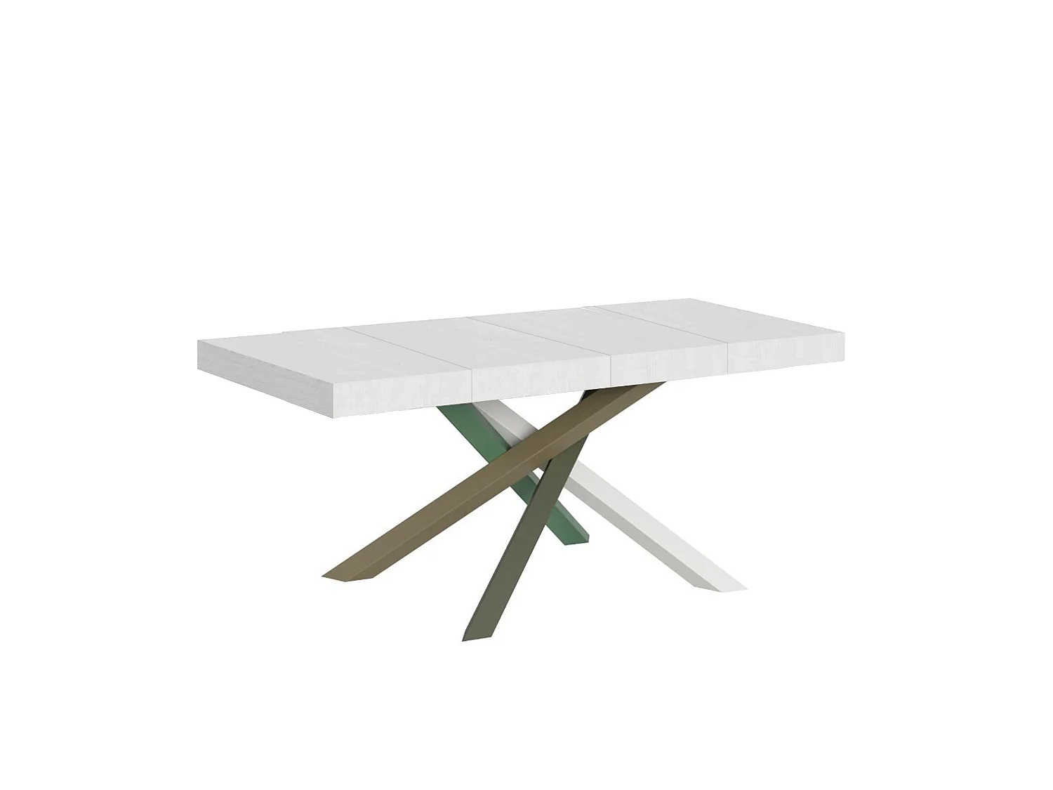 Udtræksbord 140/400x90 cm Volantis Premium hvid ask flerfarvede ben 4/A
