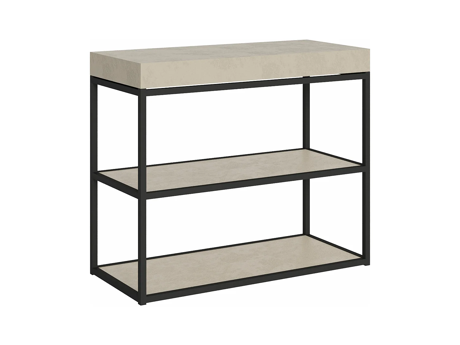 Console extensible 90x40/300 cm Plano Cachemire cadre Anthracite