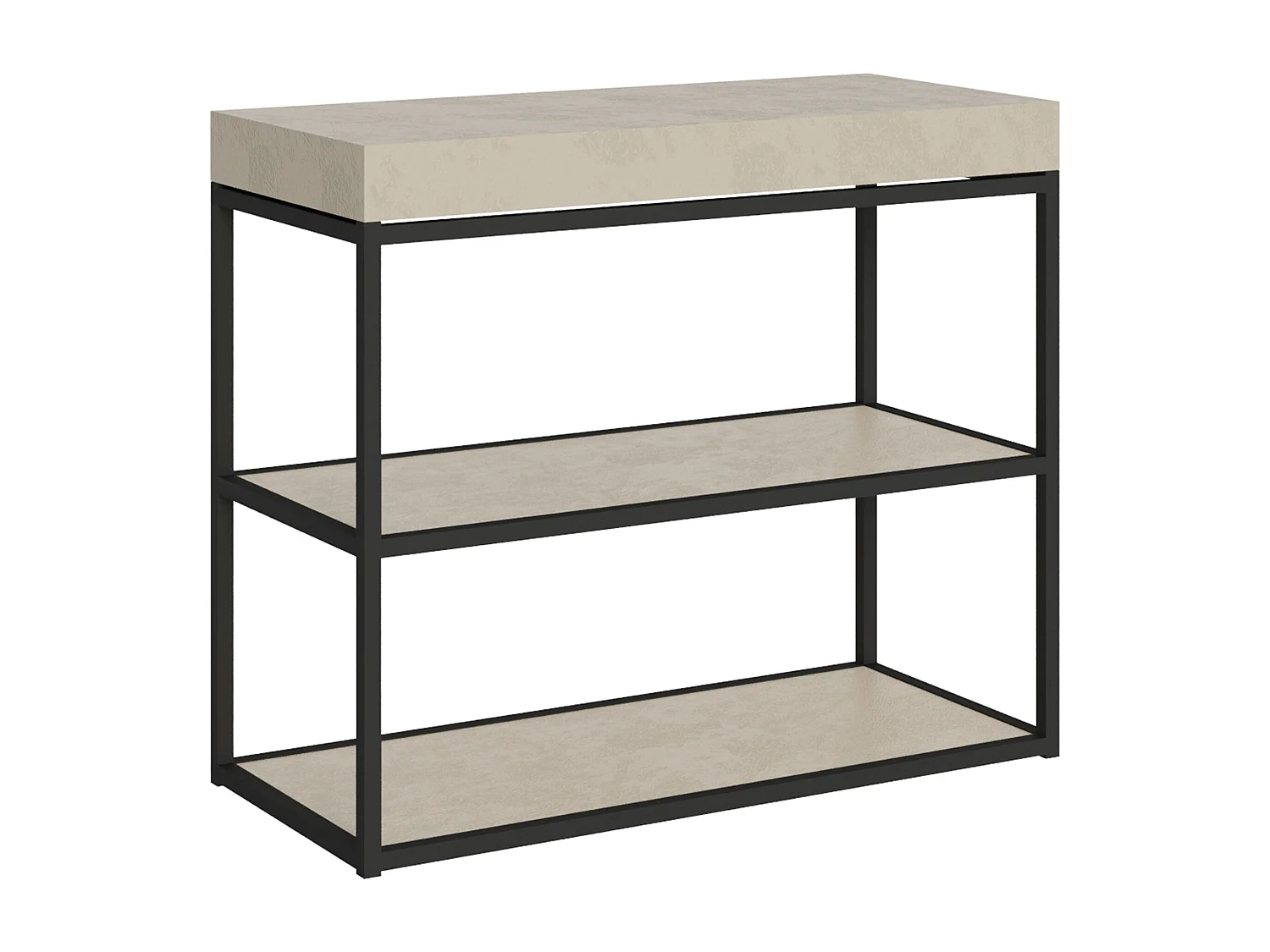 Console extensible 90x40/300 cm Plano Cachemire cadre Anthracite
