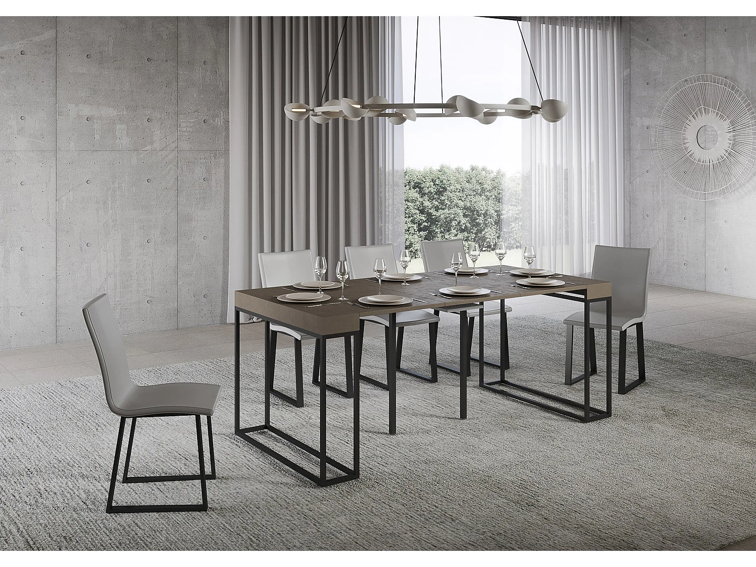 Itamoby Consolle allungabile 90x40/196 cm Epoca Small Tortora telaio Antracite