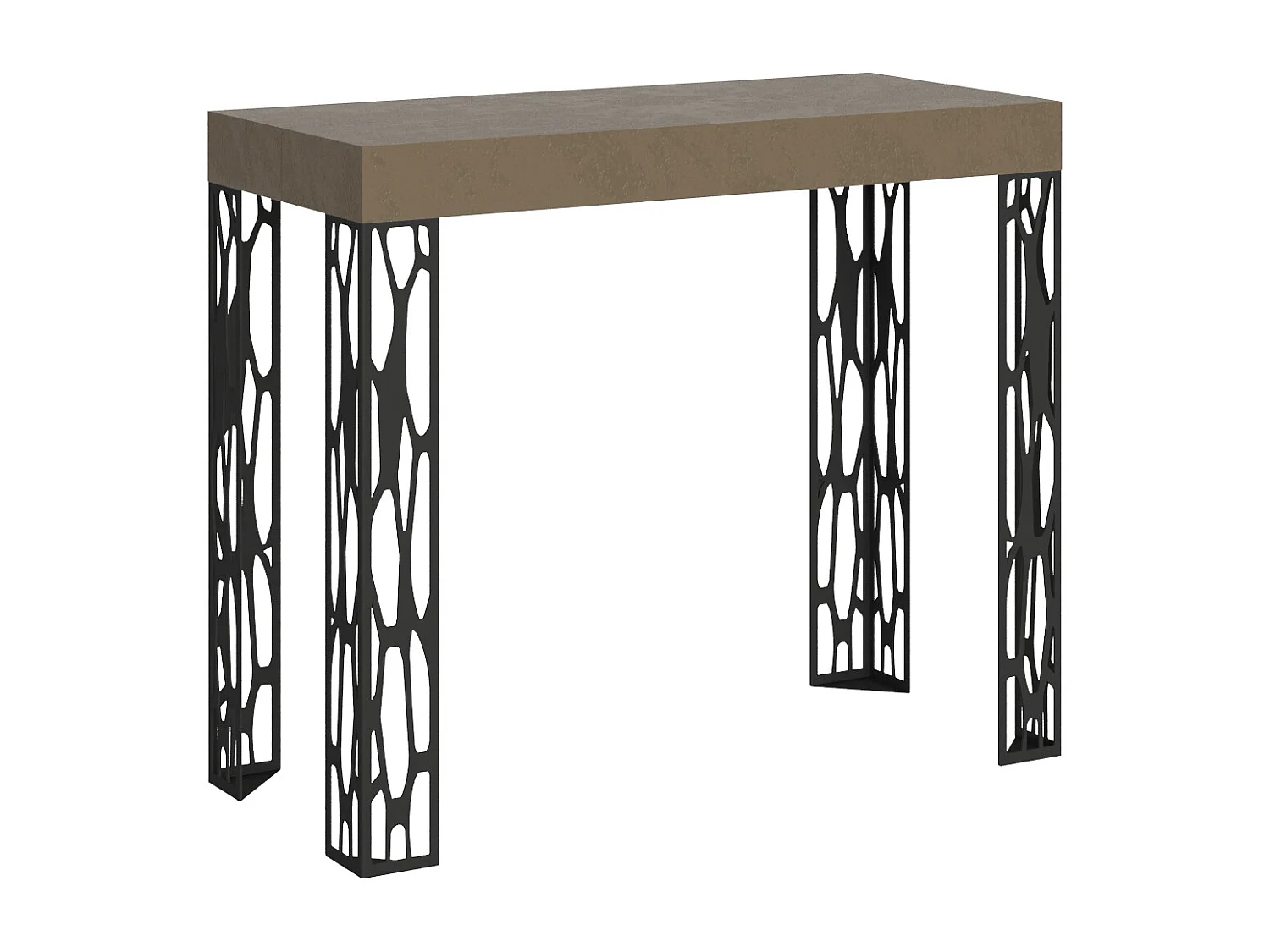 Consola extensible 90x40/300 cm Ghibli Gris Paloma estructura Antracita