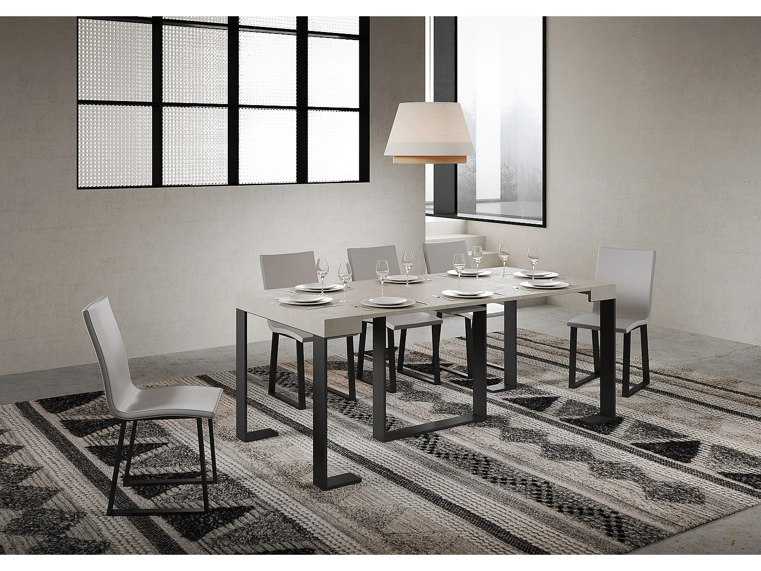 Itamoby Consolle allungabile 90x40/300 cm Futura Cashmere telaio Antracite