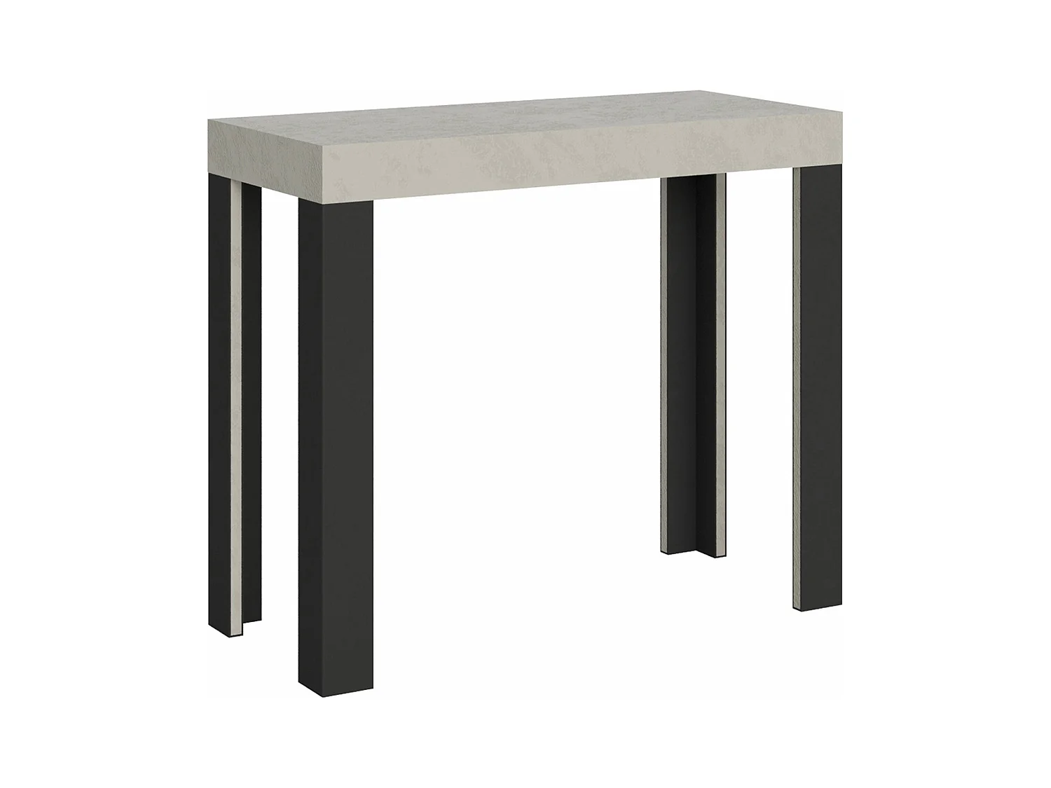 Console extensible 90x40/196 cm Linea Small Cachemire cadre Anthracite