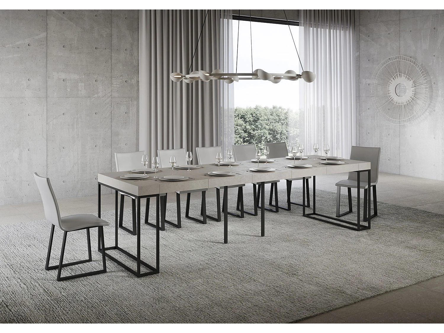 Itamoby Consolle allungabile 90x40/300 cm Epoca Premium Cashmere telaio Antracite