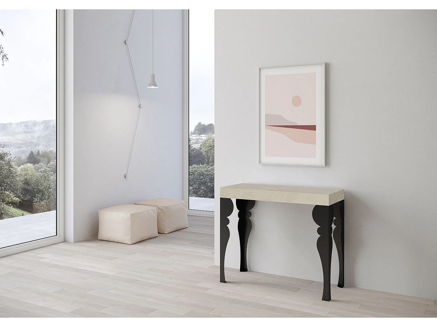 Paxon Premium Cashmere Uitschuifbare Consoletafel 90x40/300 cm