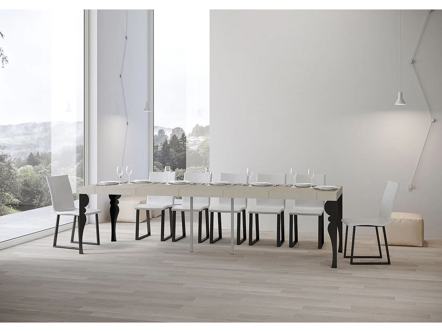 Paxon Premium Cashmere Uitschuifbare Consoletafel 90x40/300 cm