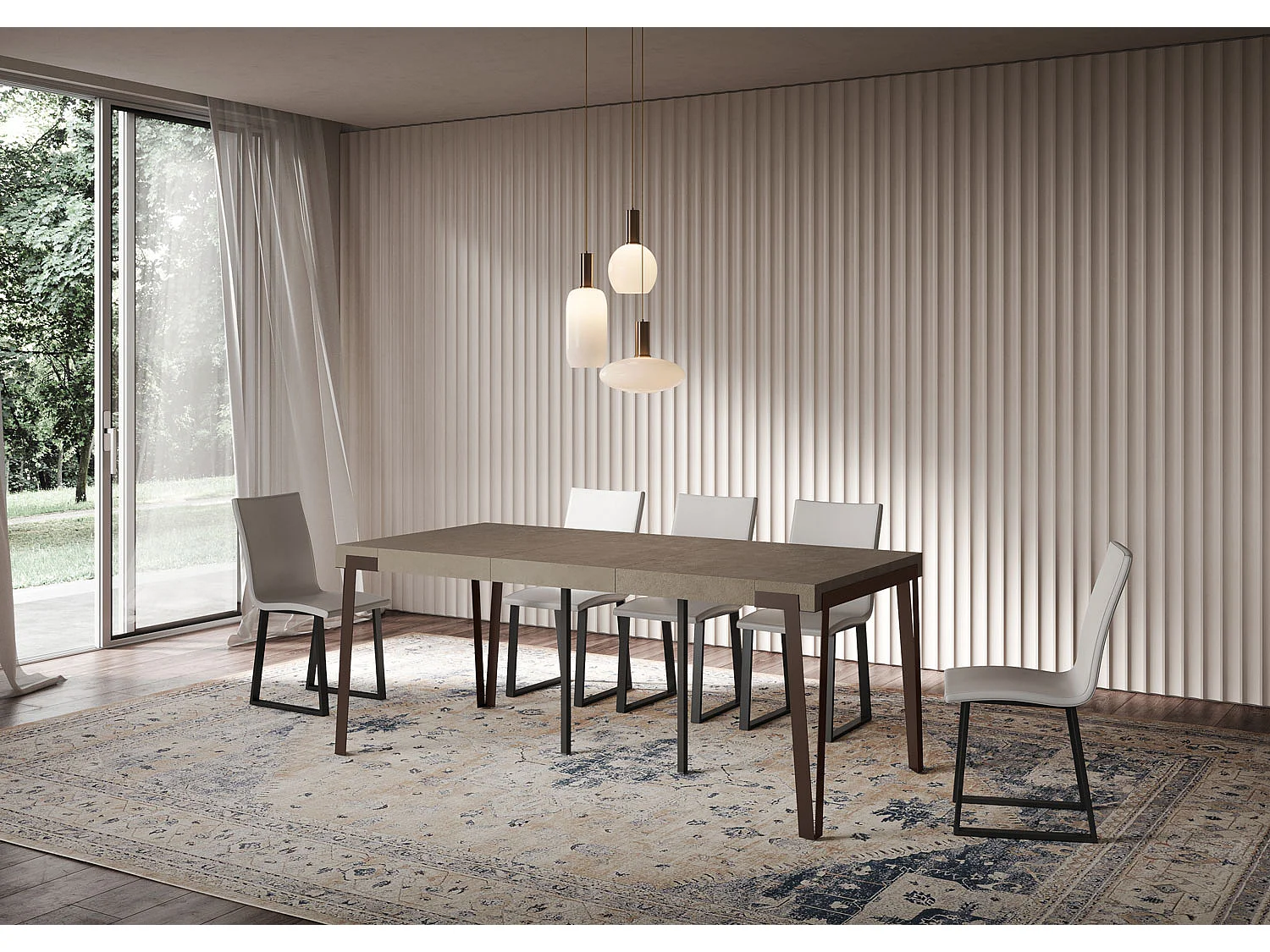 Itamoby Consolle allungabile 90x40/300 cm Rio Premium Tortora telaio Ruggine