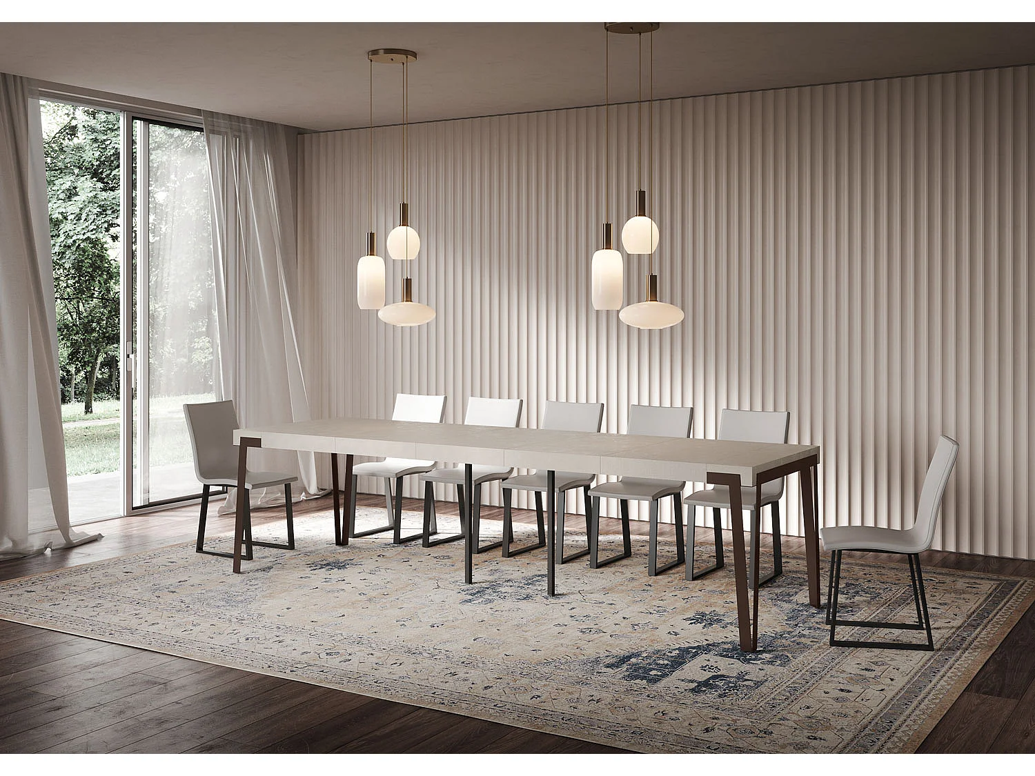 Itamoby Consolle allungabile 90x40/300 cm Rio Premium Tortora telaio Ruggine