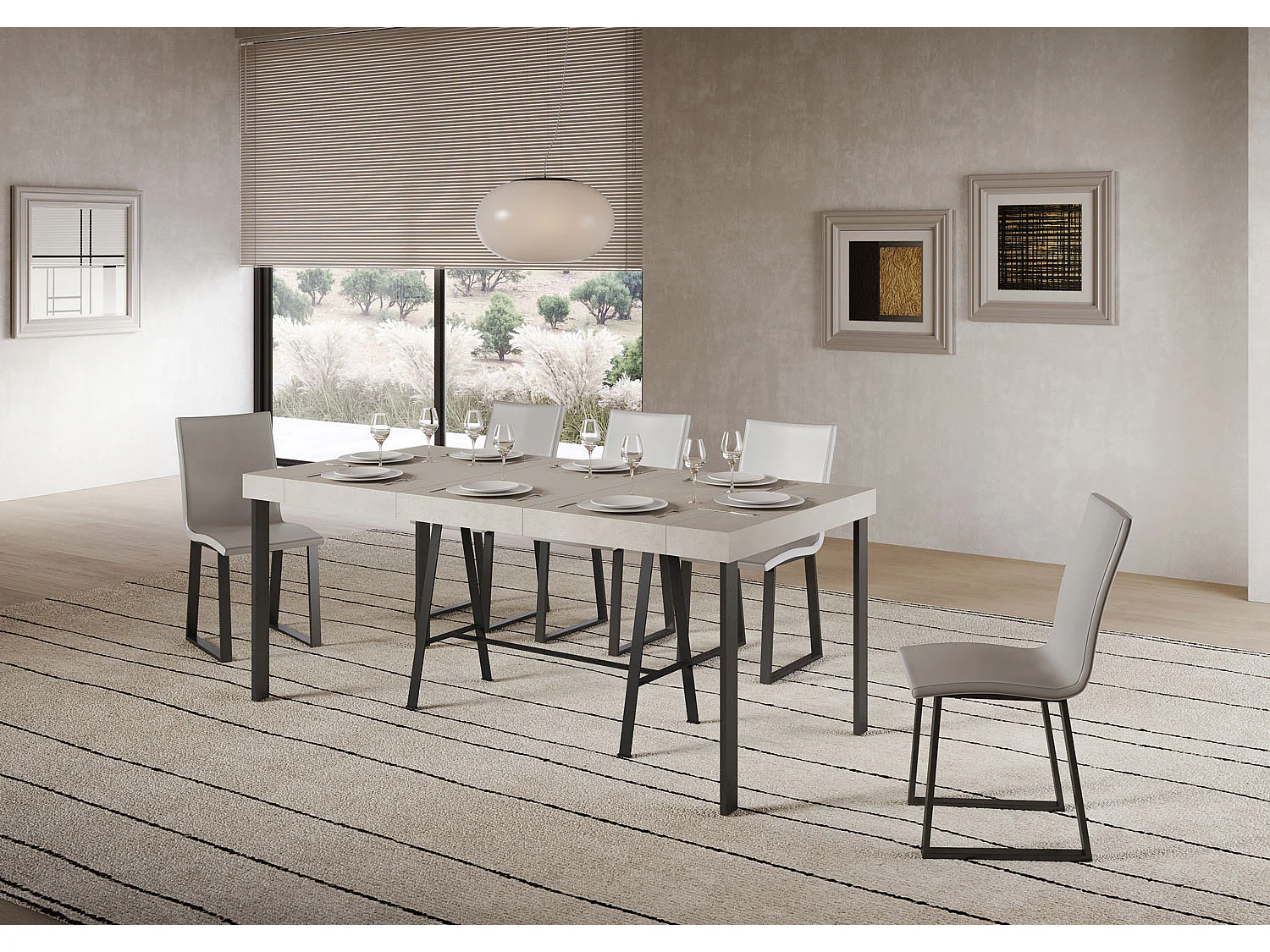 Itamoby Consolle allungabile 90x40/196 cm Banco Small Premium Cashmere telaio Antracite