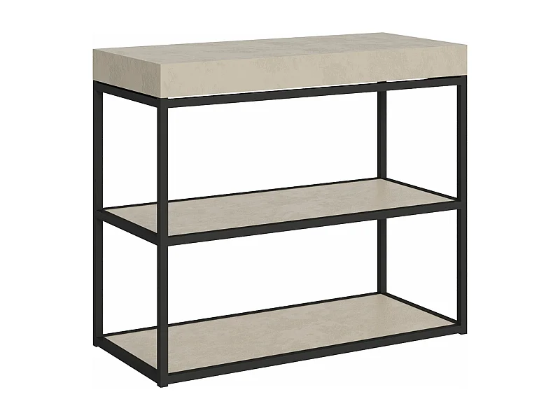Console extensible 90x40/196 cm Plano Small Cachemire cadre Anthracite