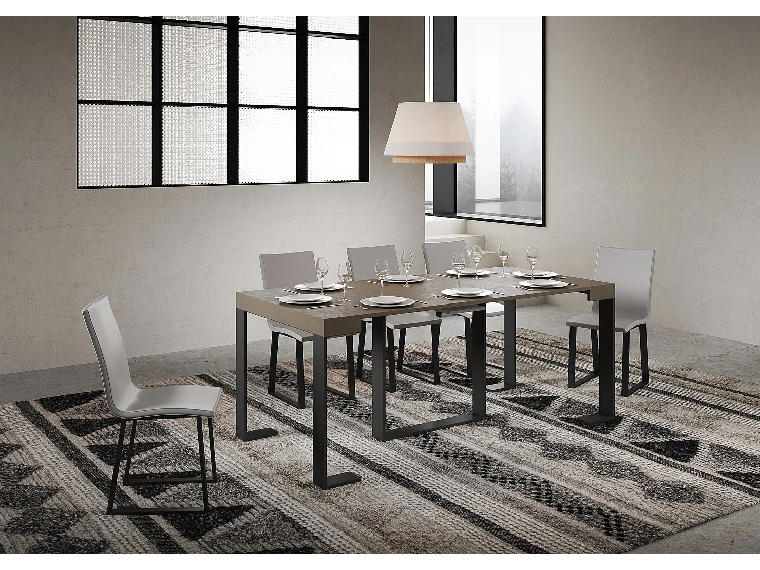 Itamoby Consolle allungabile 90x40/196 cm Futura Small Tortora telaio Antracite