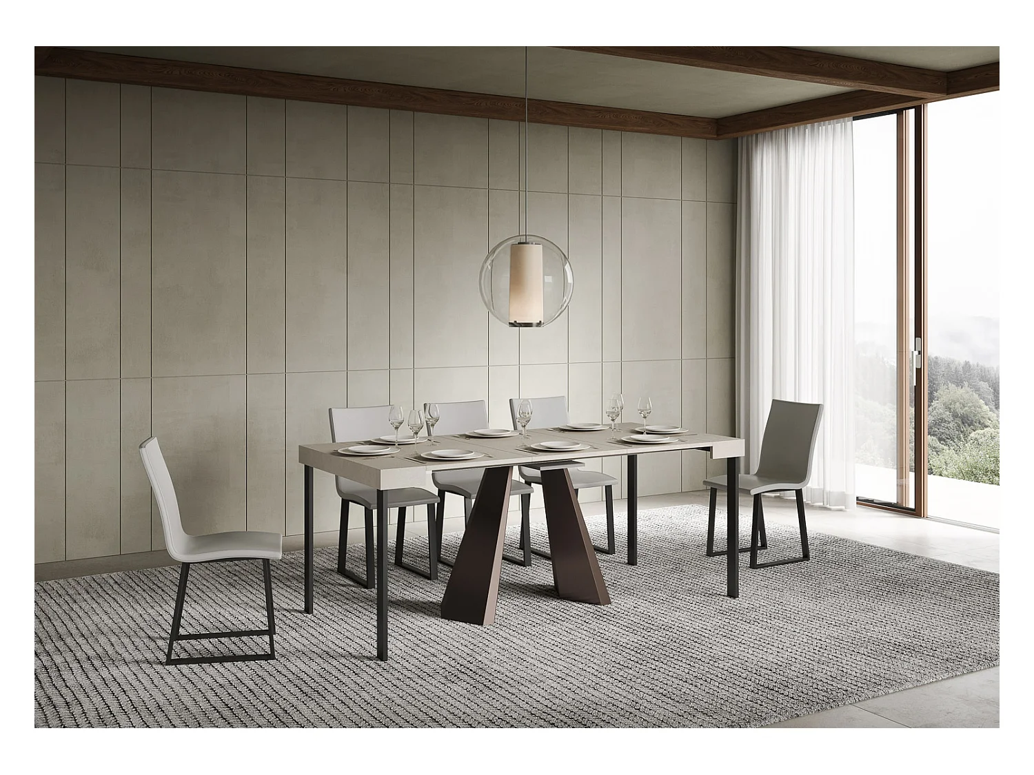 Console extensible 90x40/196 cm Diamante Small Cachemire cadre Ours