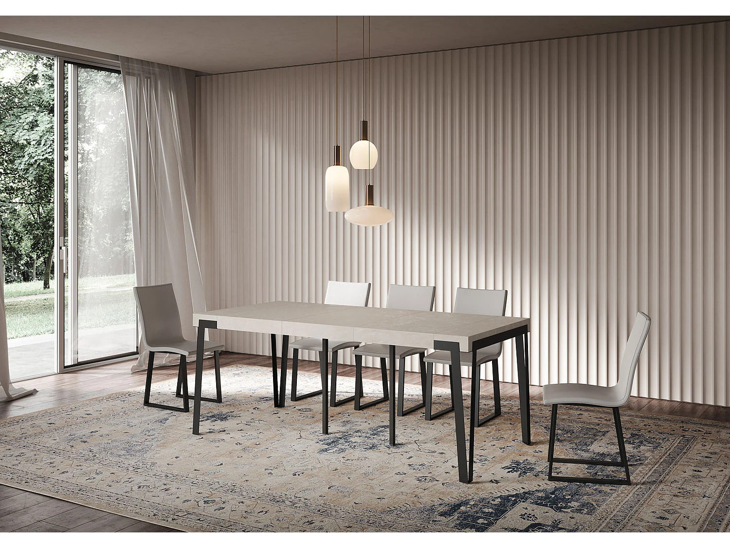 Itamoby Consolle allungabile 90x40/300 cm Rio Premium Cashmere telaio Antracite