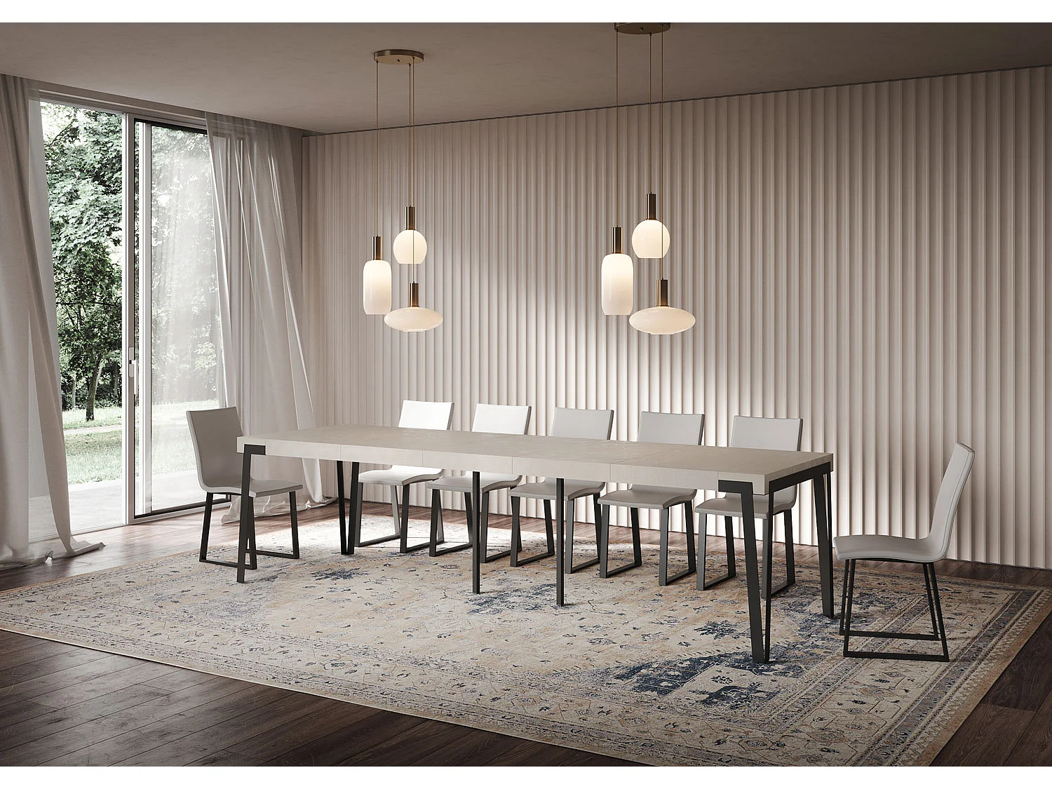 Itamoby Consolle allungabile 90x40/300 cm Rio Premium Cashmere telaio Antracite