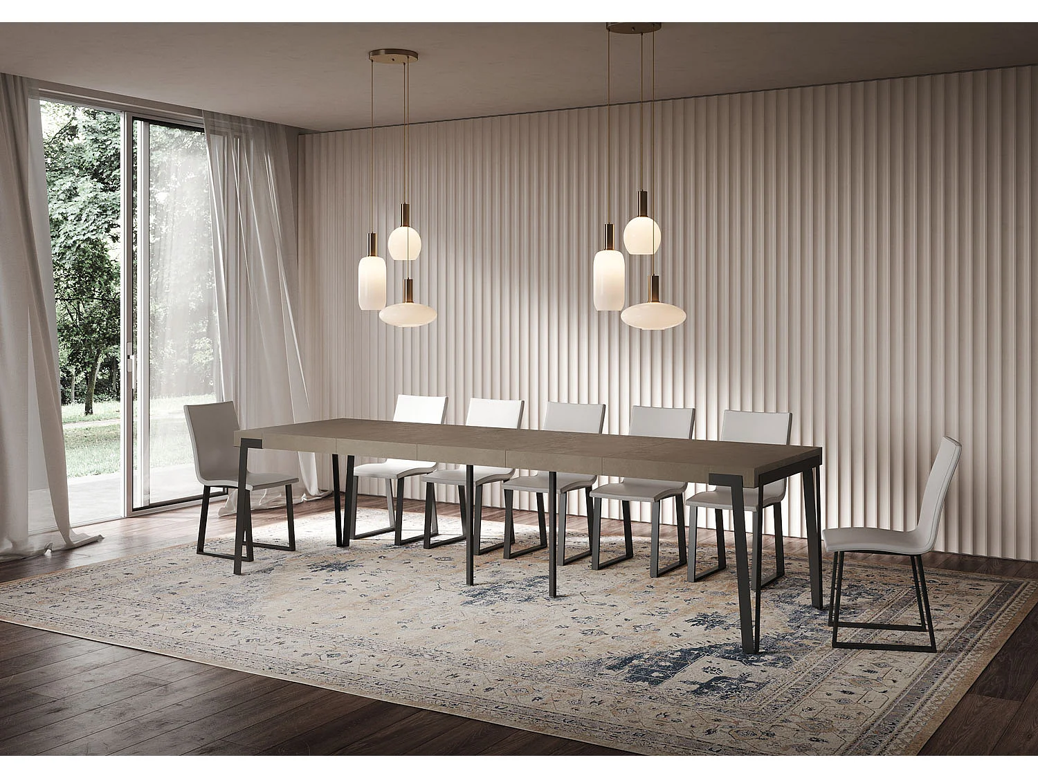 Itamoby Consolle allungabile 90x40/300 cm Rio Premium Tortora telaio Antracite