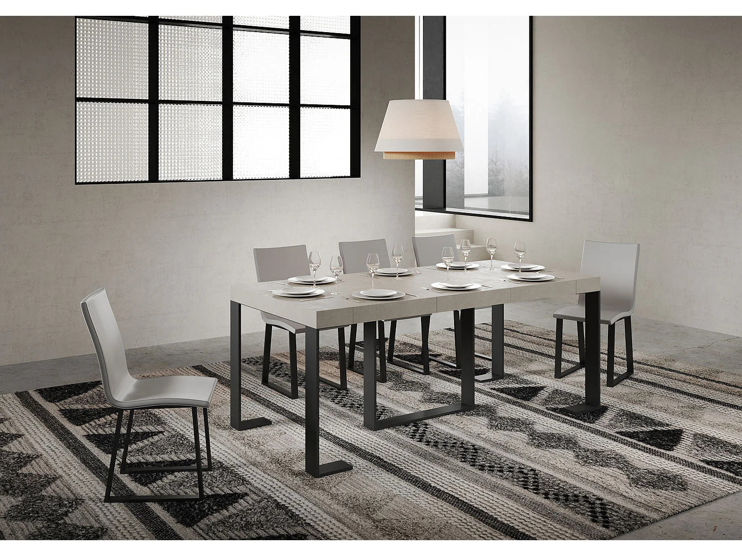 Itamoby Consolle allungabile 90x40/300 cm Futura Premium Cashmere telaio Antracite