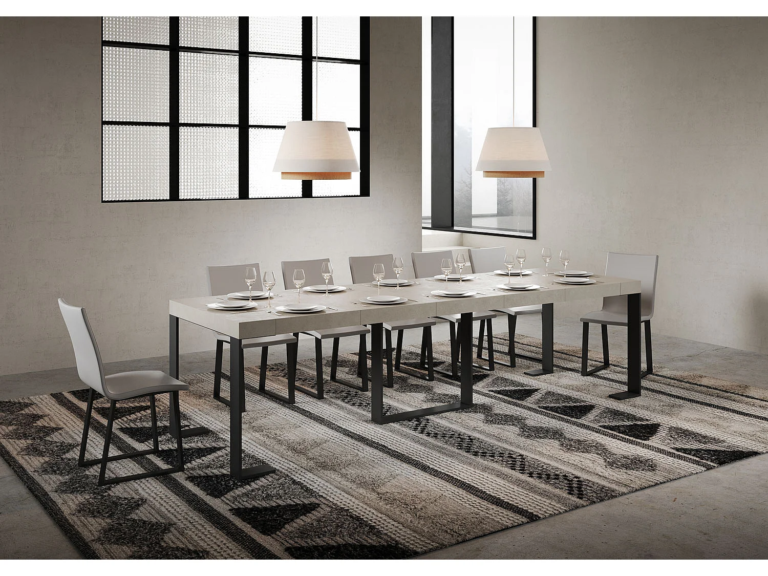 Itamoby Consolle allungabile 90x40/300 cm Futura Premium Cashmere telaio Antracite