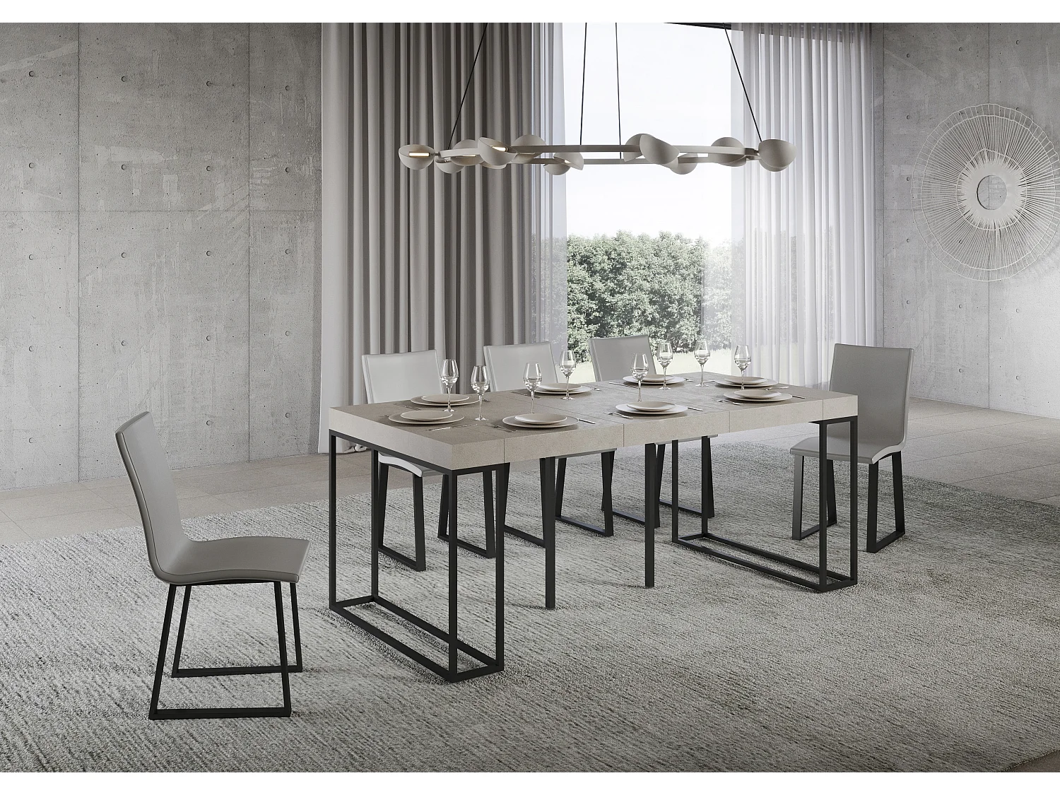 Itamoby Consolle allungabile 90x40/196 cm Epoca Small Premium Cashmere telaio Antracite