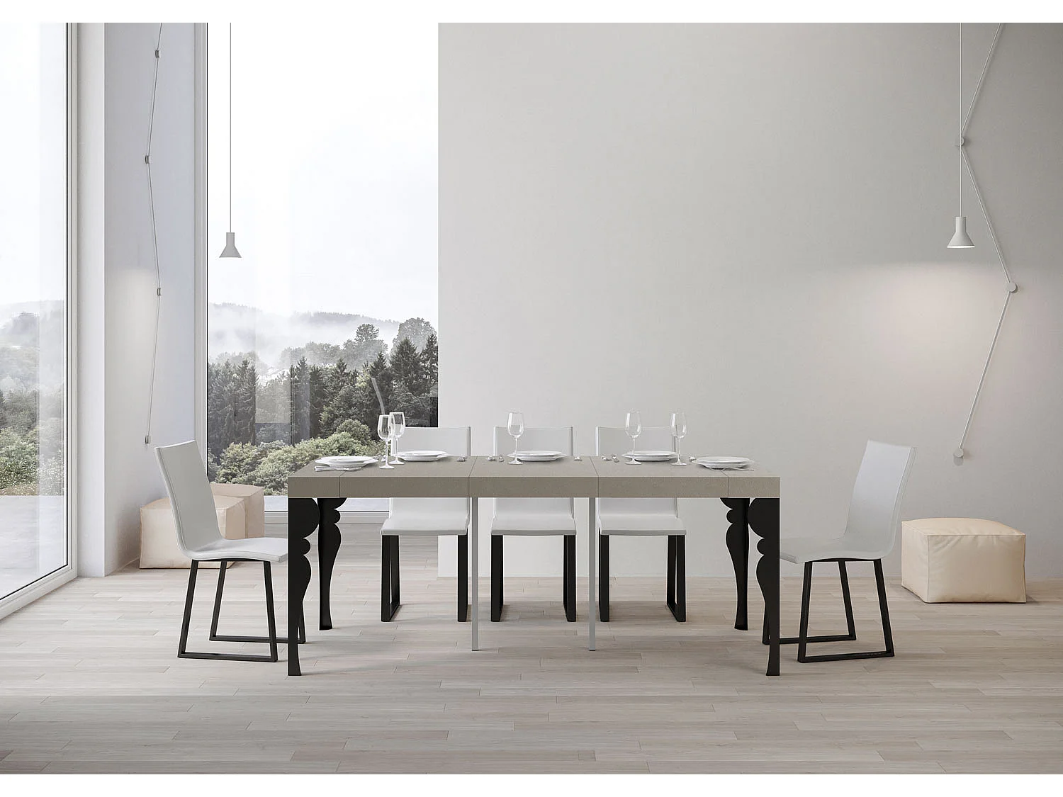 Paxon Small Premium Cashmere Uitschuifbare Consoletafel 90x40/196 cm