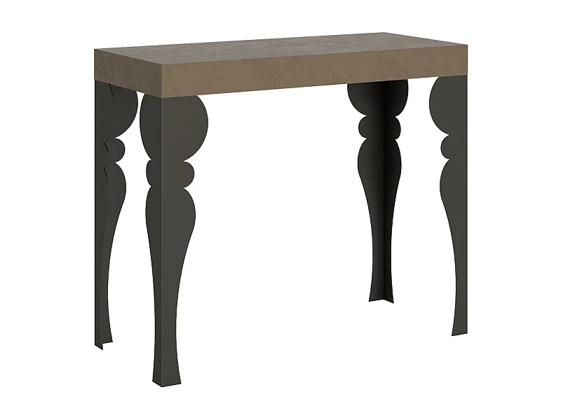 Console extensible 90x40/196 cm Paxon Small Premium Taupe cadre Anthracite