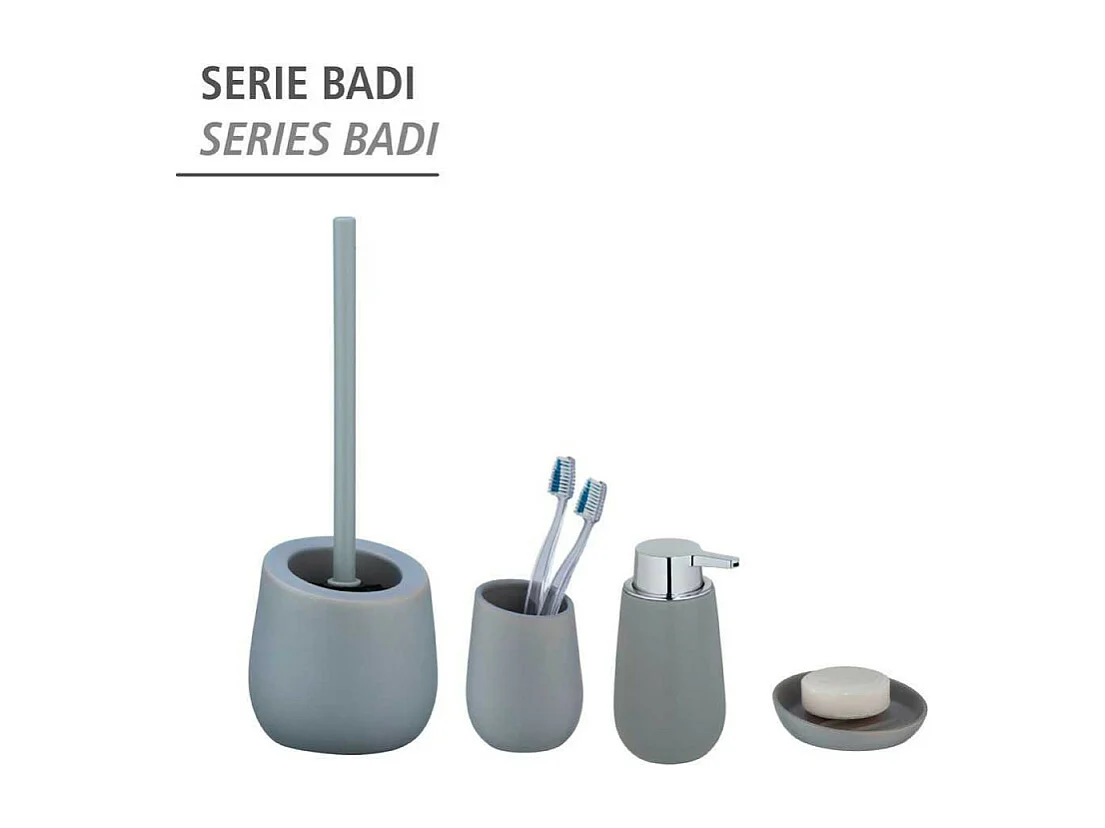 Distributeur de savon en céramique "Badi" - Gris - 320 ml