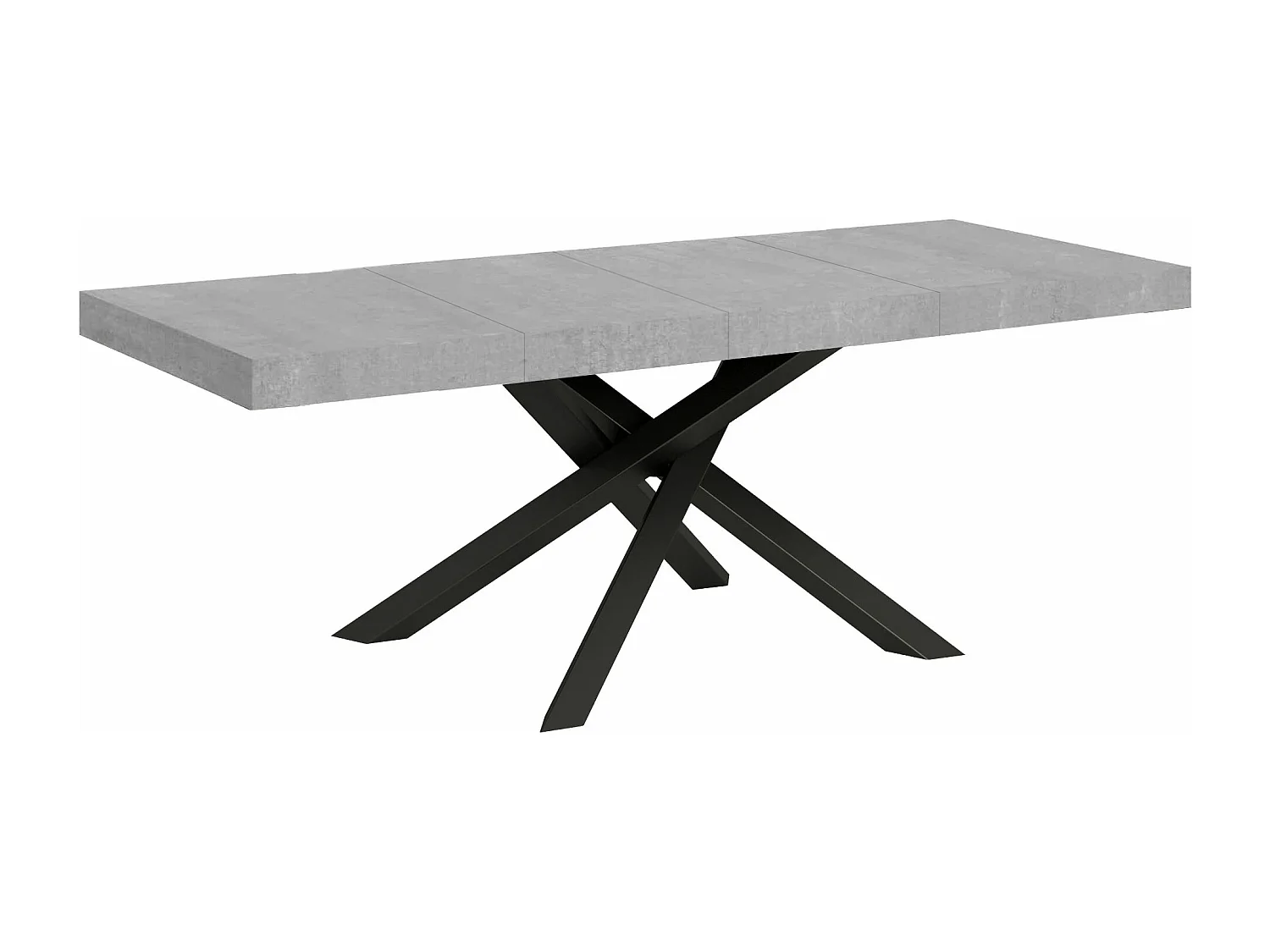 Table extensible 90x180/440 cm Volantis Premium Gris Béton cadre Anthracite