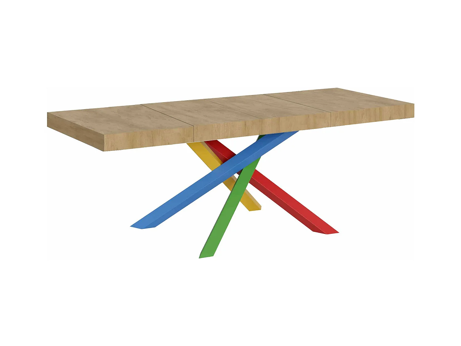 Ausziehtisch 200/460x90 cm Volantis Premium Eiche natur mehrfarbig Beine 4/B