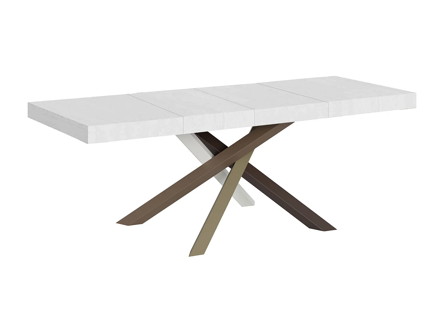 Udtræksbord 160/420x90 cm Volantis Premium hvid ask flerfarvede ben 4/C