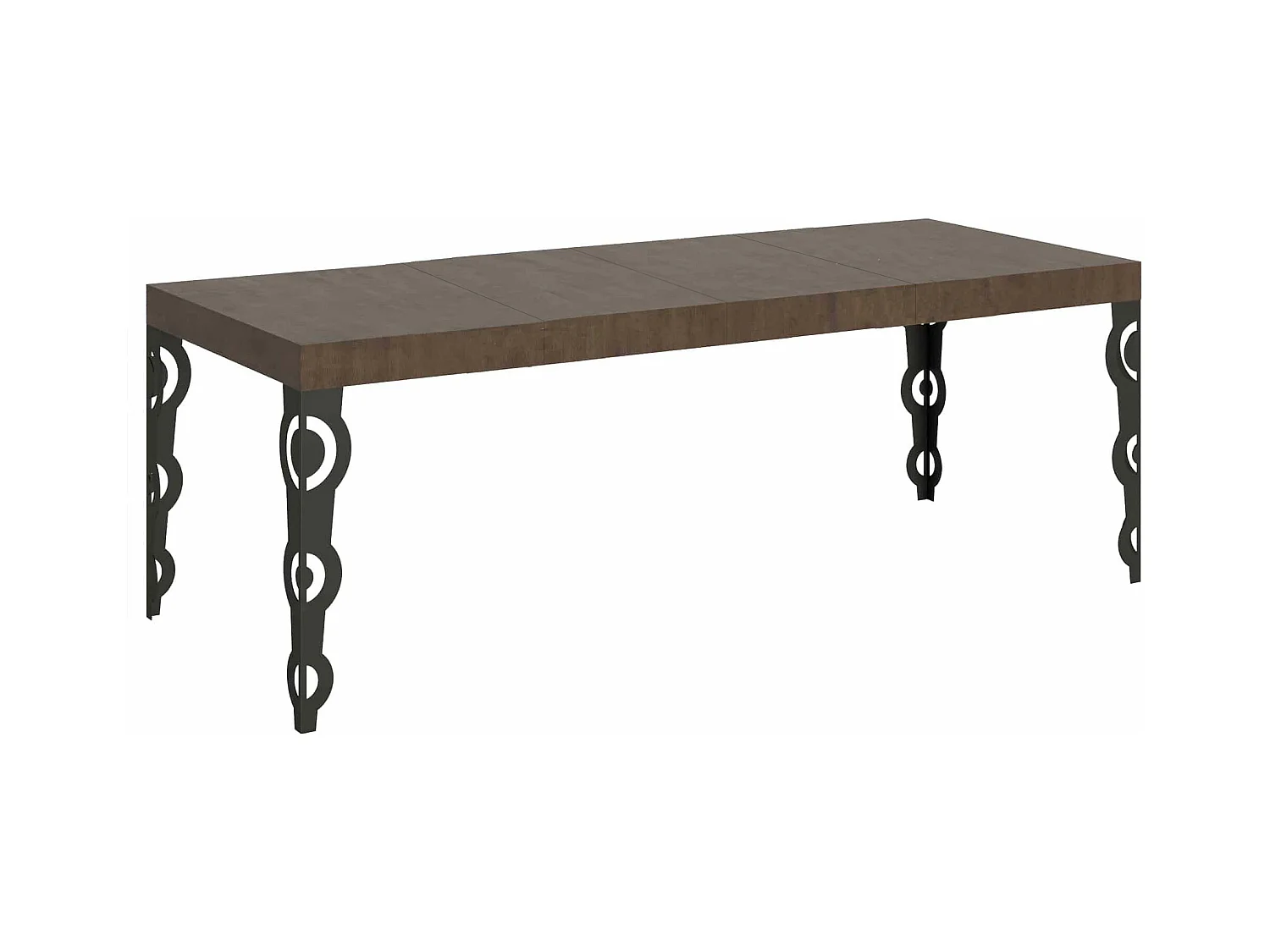 Karamay Premium Ausziehtisch 200/304x90 cm Walnuss Anthrazit Beine