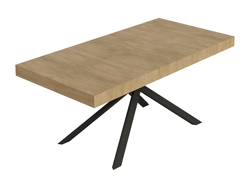 Table extensible 90x180/284 cm Niket chêne nature pieds anthracite