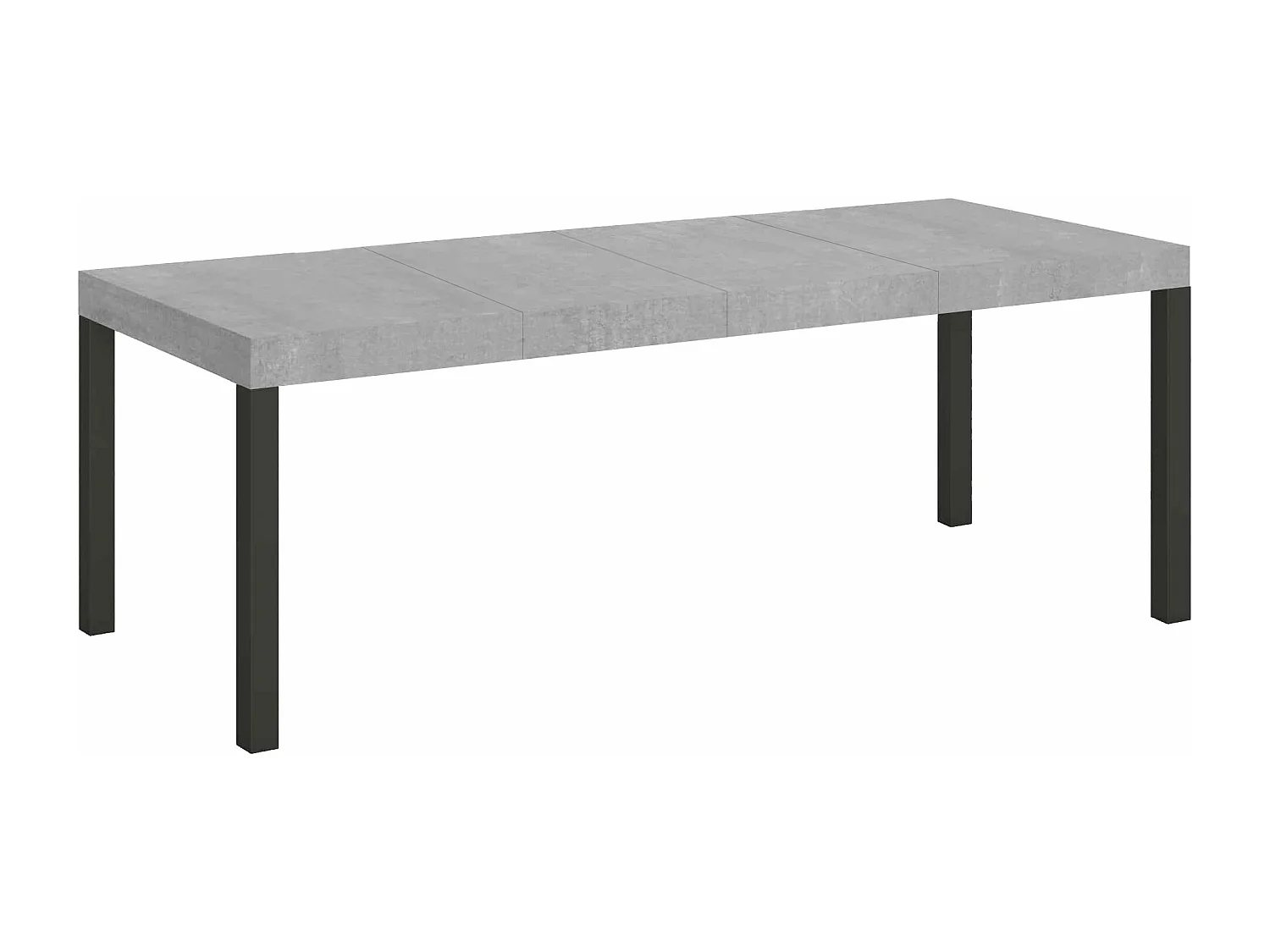 Table extensible 90x200/460 cm Everyday Premium Gris Béton cadre Anthracite
