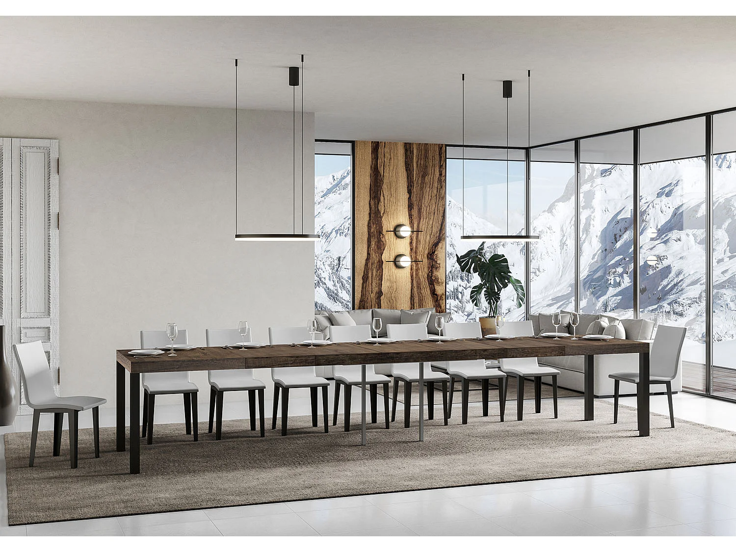 Ausziehtisch 200/460x90 cm Everyday Walnuss Beine anthrazit