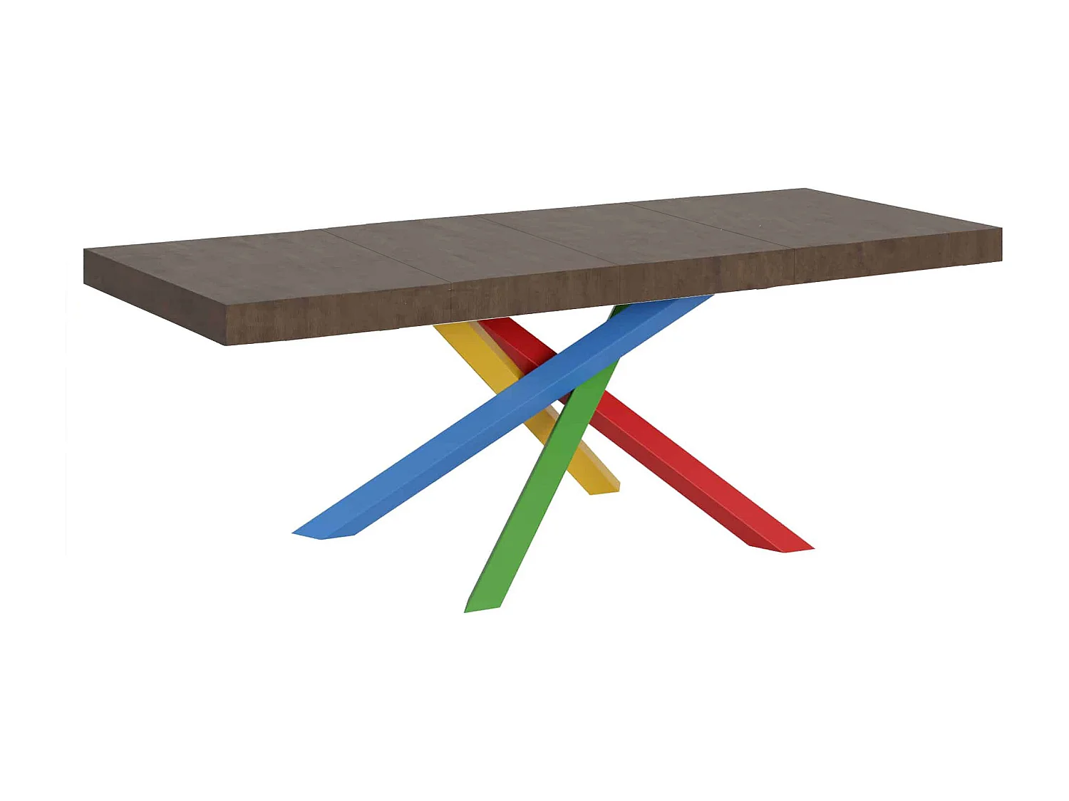 Extendable table 200/460x90 cm Volantis Premium walnut multicolored legs 4/B