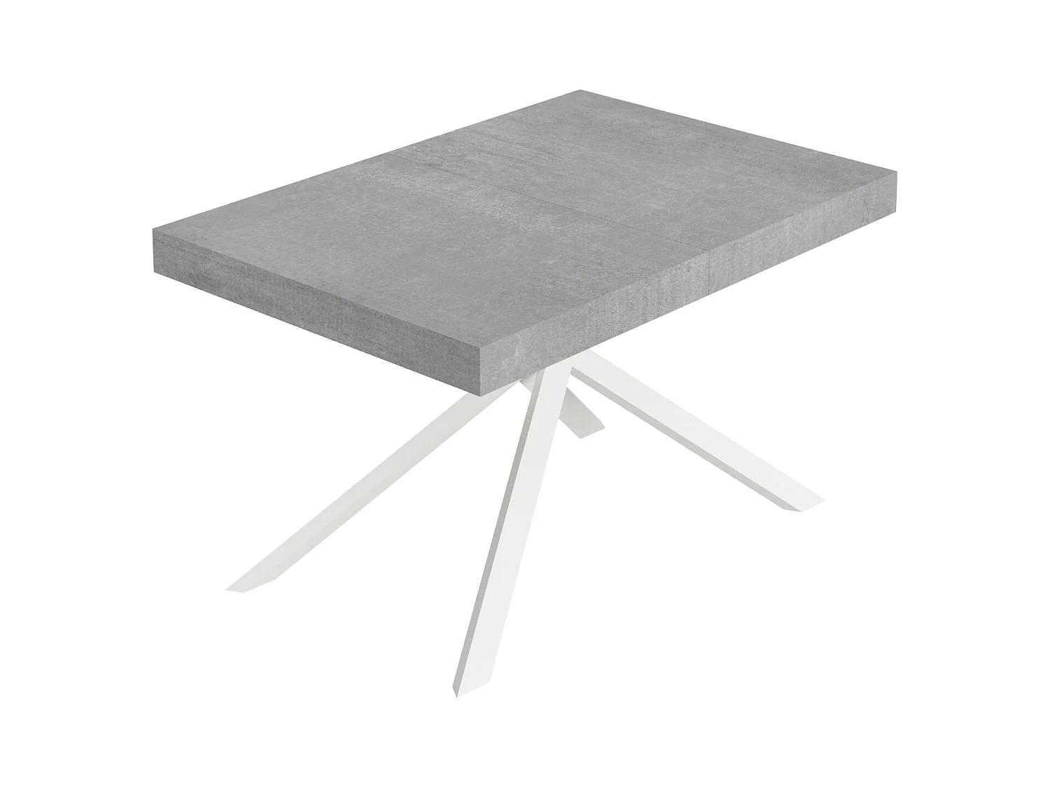 Niket uitschuifbare tafel 120/204x80 cm betonwitte poten