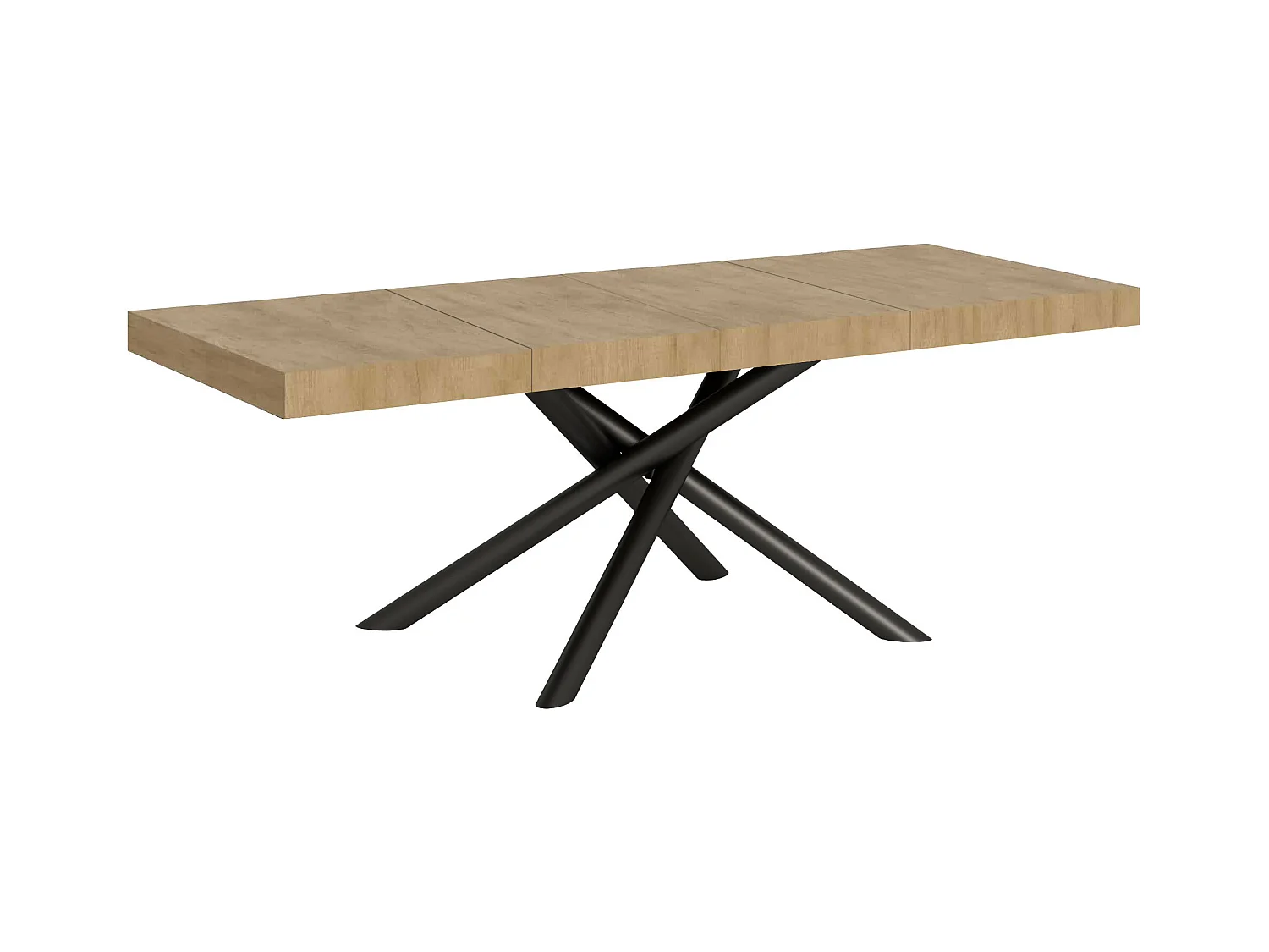 Mesa extensible 90x160/420 cm Famas Premium Roble Natural estructura Antracita