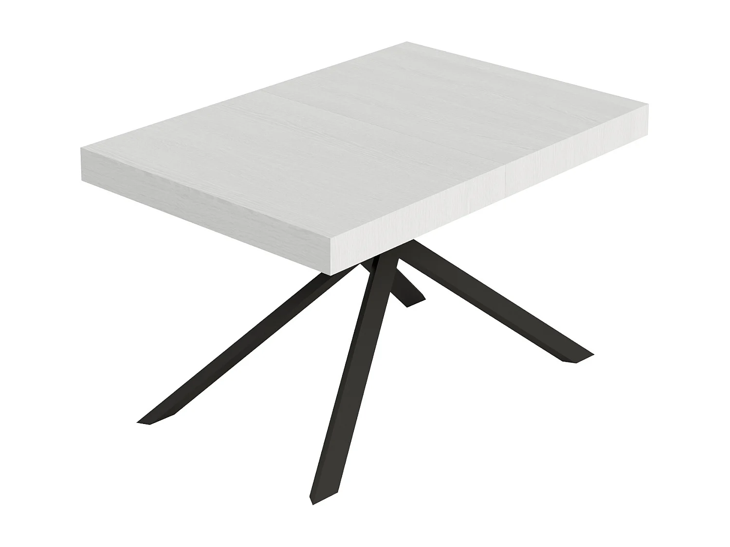 Niket extendable table 140/224x80cm white ash with anthracite legs