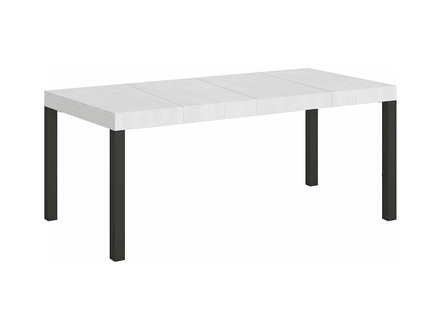 Table extensible 90x160/420 cm Everyday Premium Frêne Blanc cadre Anthracite