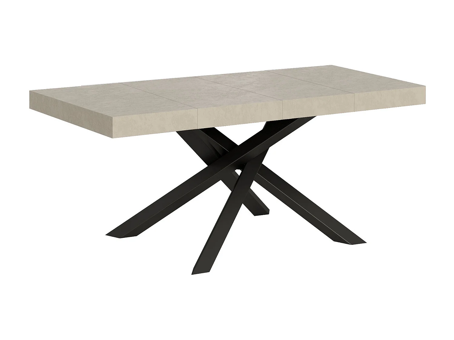 Uitschuifbare tafel 120/224x90 cm Volantis Premium kasjmier antraciet poten