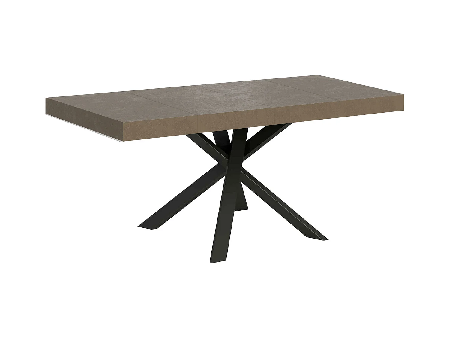 Table extensible 90x90/194 cm Clerk Premium Taupe pieds Anthracite