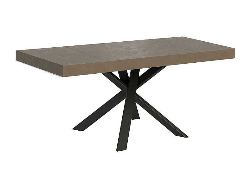 Table extensible 90x90/194 cm Clerk Premium Taupe pieds Anthracite