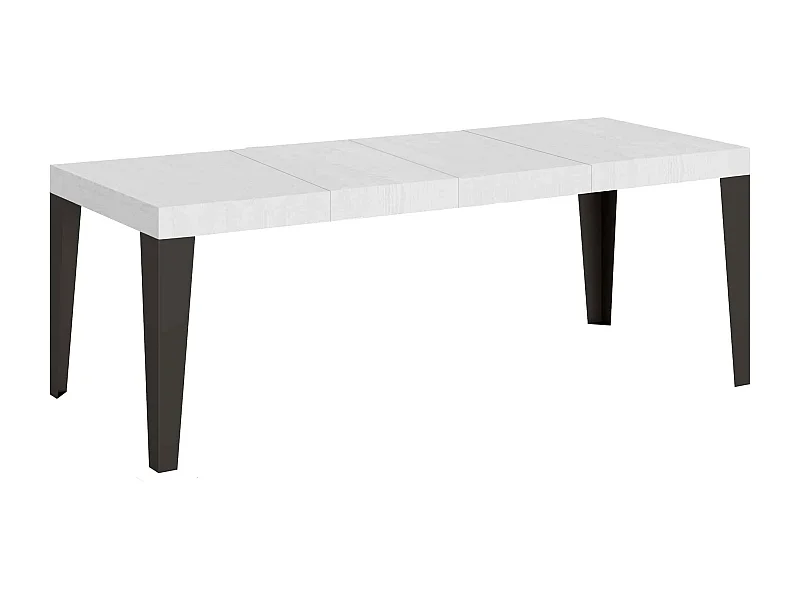Table extensible 90x200/460 cm Flame Premium Frêne Blanc cadre Anthracite