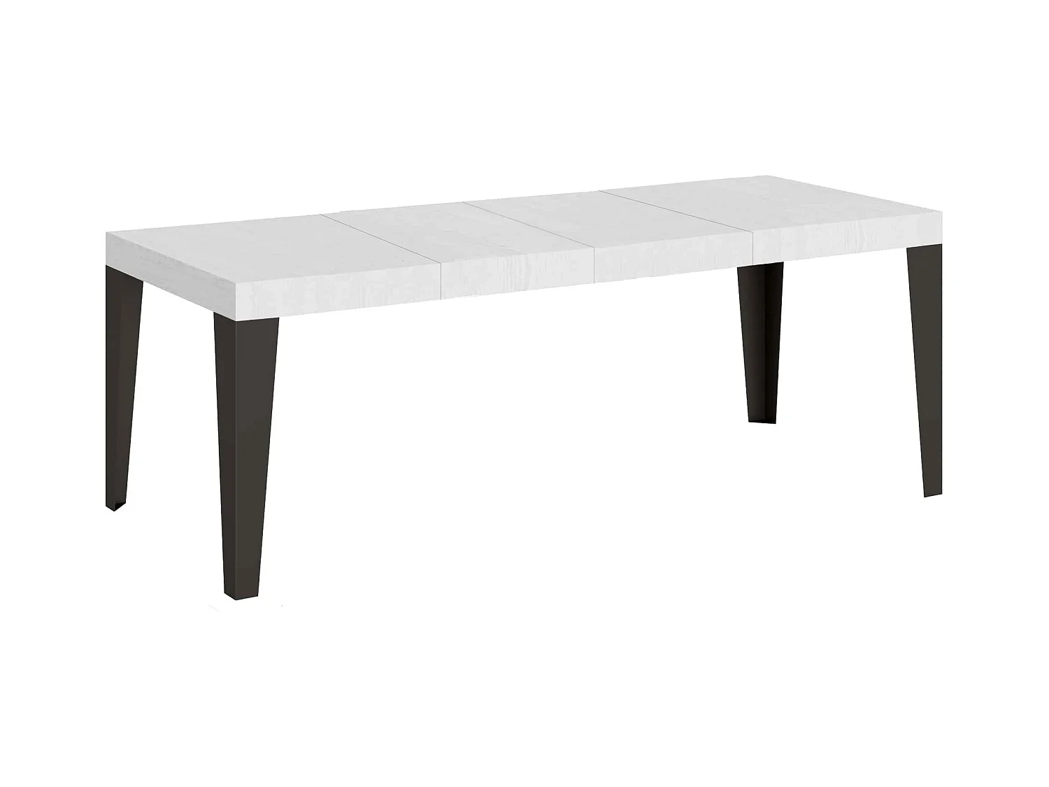 Ausziehtisch 200/460x90 cm Flame Premium Esche weiß mit anthrazitfarbenen Beinen