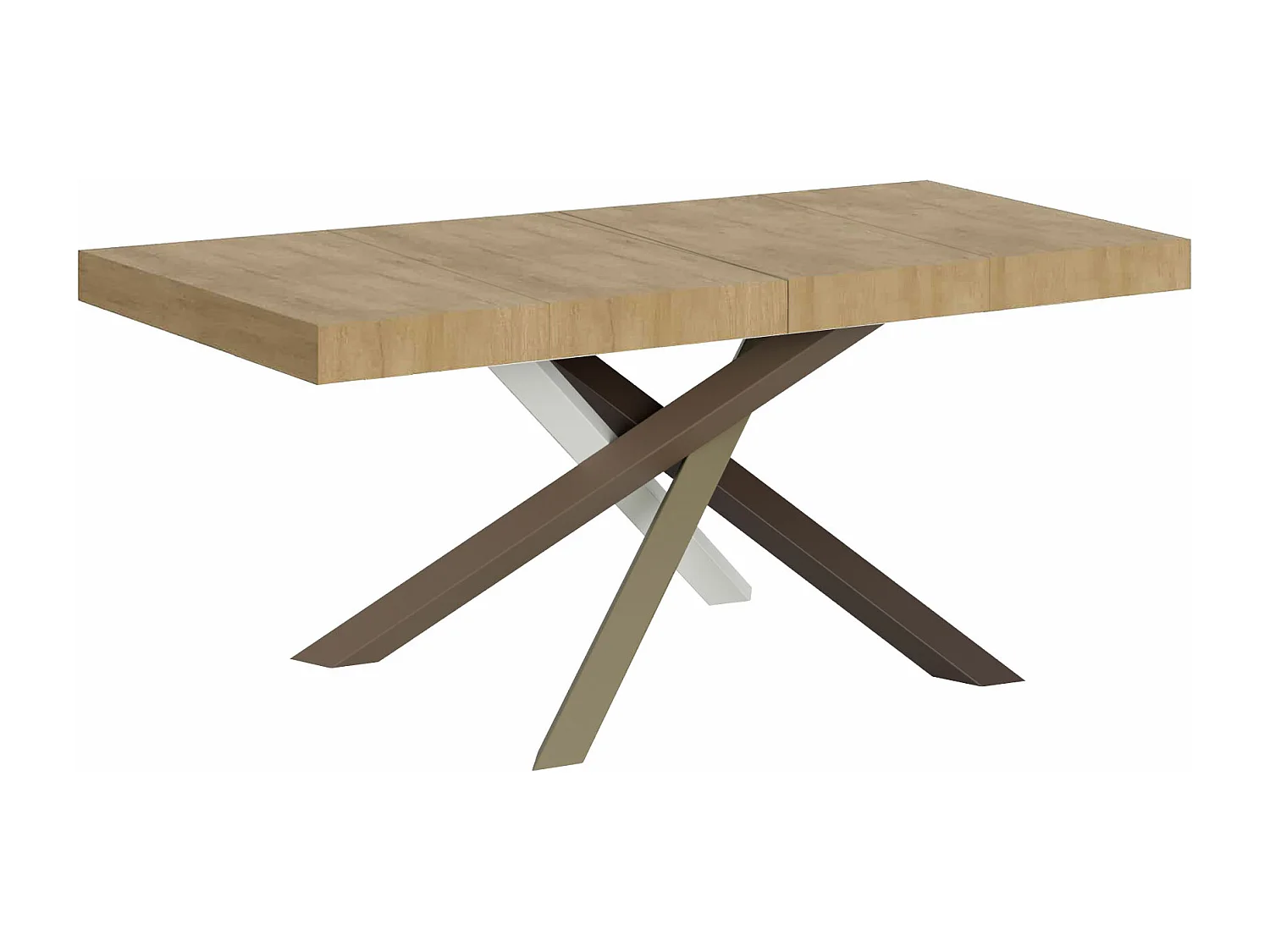 Uitschuifbare tafel 130/390x90 cm Volantis Premium naturel eiken meerkleurige poten 4/C