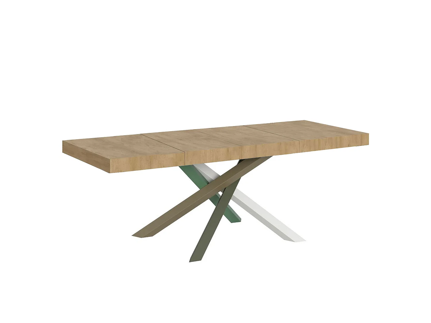 Udtræksbord 200/304x90 cm Volantis Premium ben i naturlig eg flerfarvede 4/A