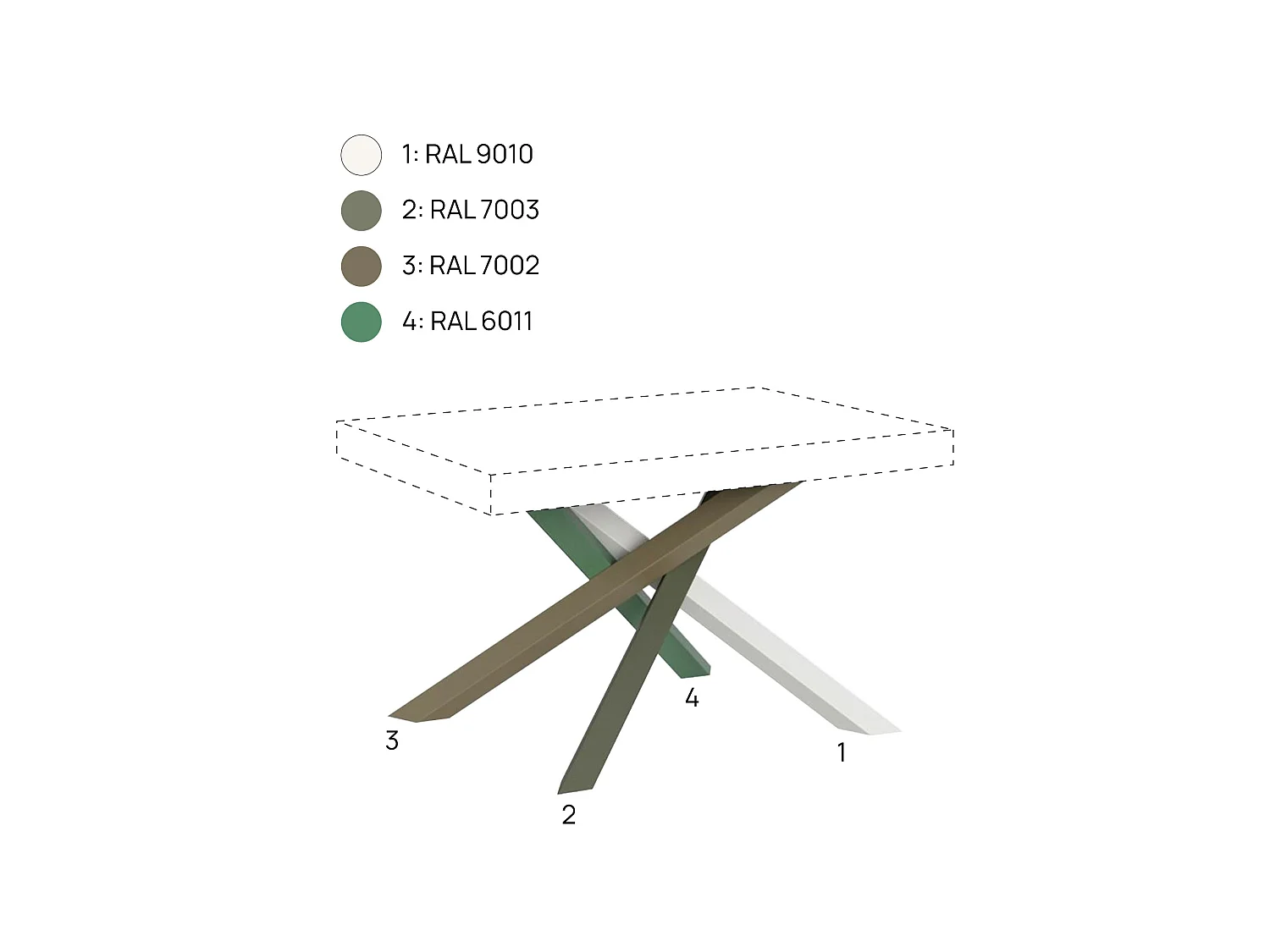 Udtræksbord 200/304x90 cm Volantis Premium ben i naturlig eg flerfarvede 4/A